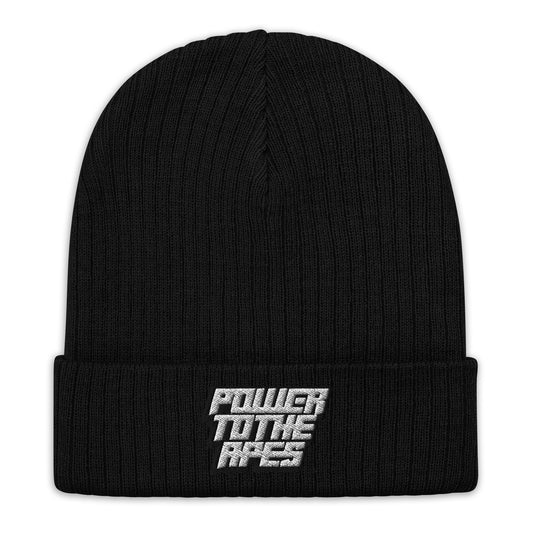 Power to the apes Ribbed knit beanie