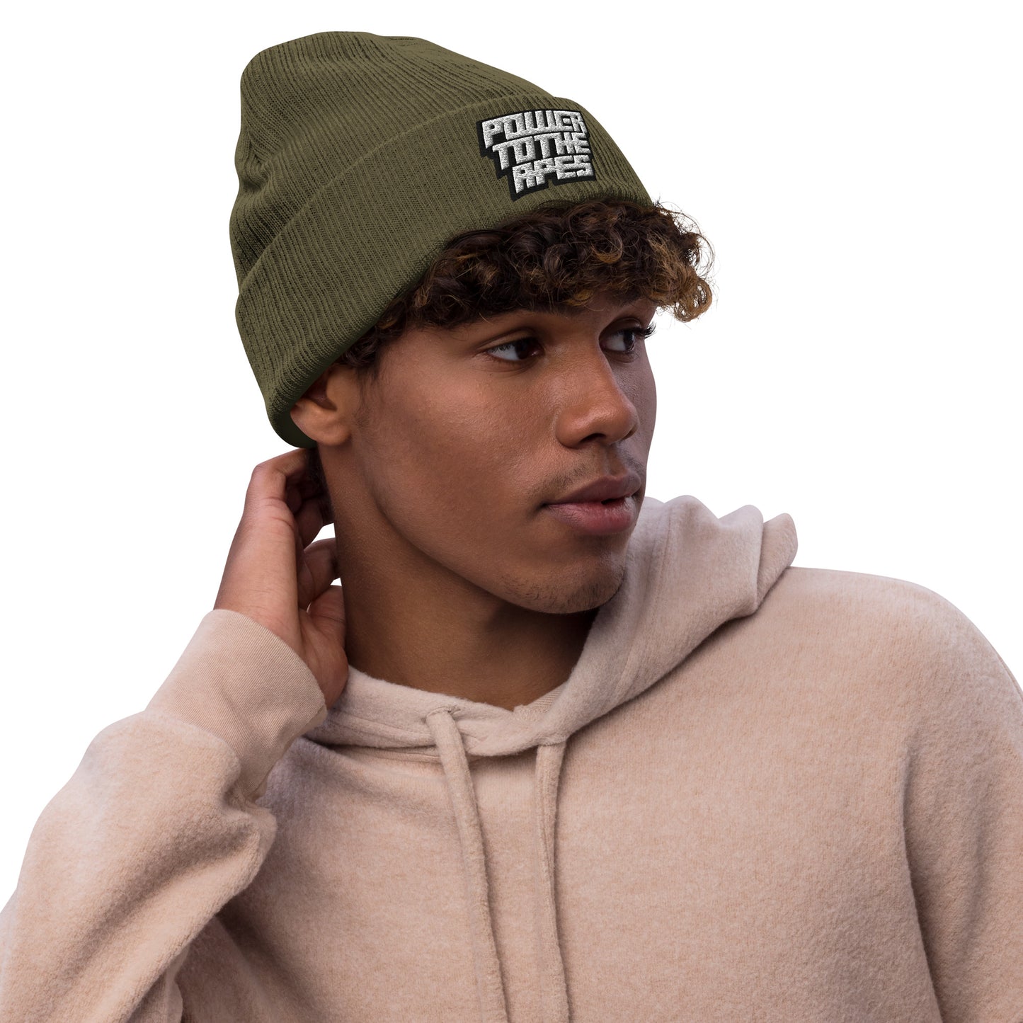 Power to the apes Ribbed knit beanie